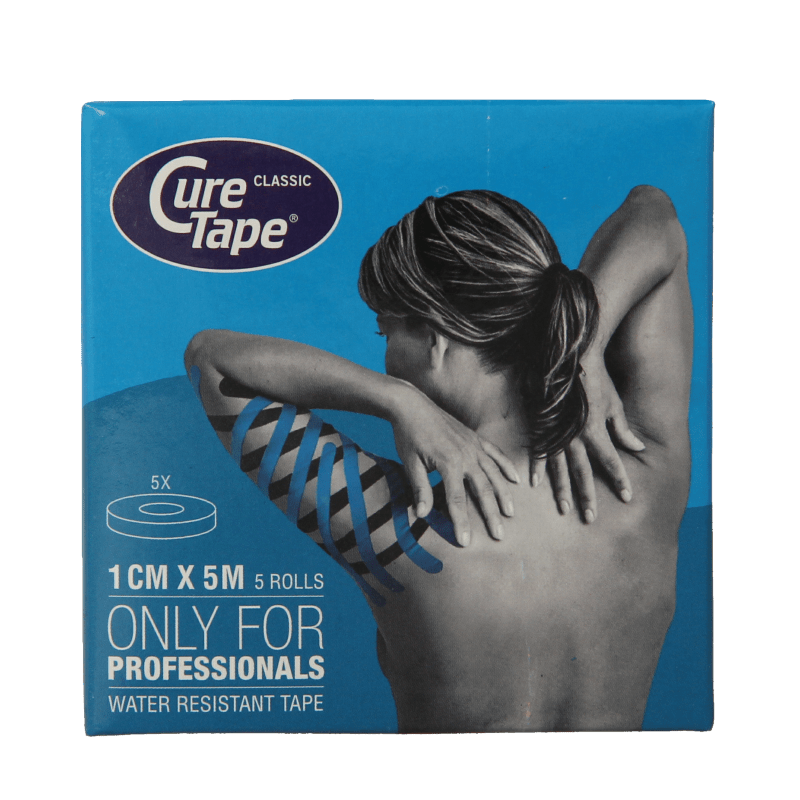 Cure Tape Kinesiotape blauw 1cm x 5m 5 Stuks - DrogistWereld