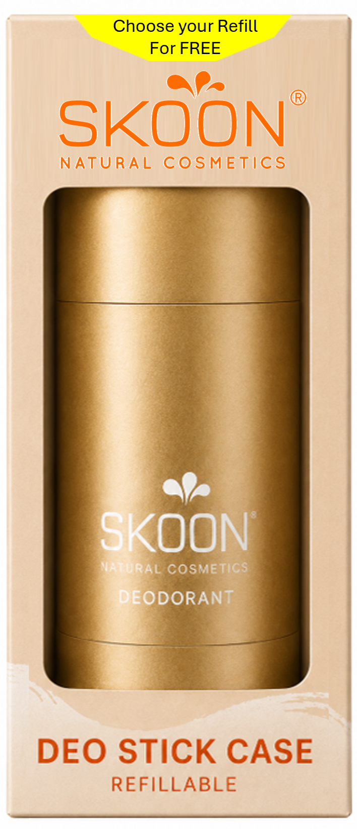 Skoon Deo Stick Case Goud, aluminium 1.00 Stuks