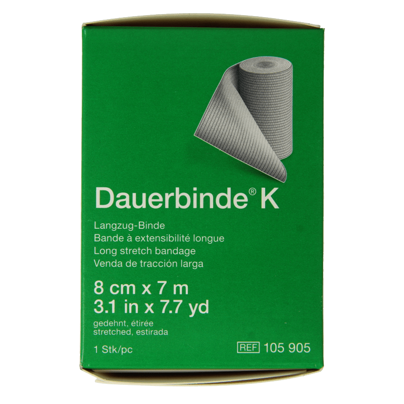 Dauerbinde K elastische zwachtel 7m x 8cm 1 Stuks - DrogistWereld