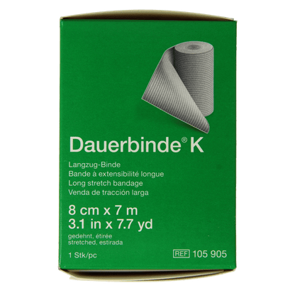 Dauerbinde K elastische zwachtel 7m x 8cm 1 Stuks - DrogistWereld