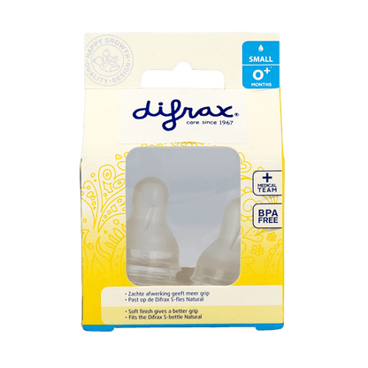 Difrax Flesspeen small 0+ natural 2 Stuks - DrogistWereld