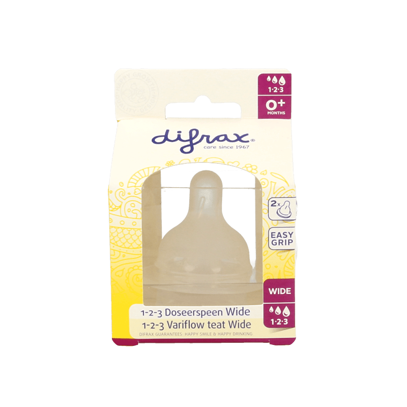 Difrax Flesspeen soft breed 1 - 2 - 3 2 Stuks - DrogistWereld