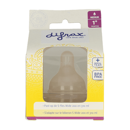 Difrax Flesspeen soft breed medium 2 Stuks - DrogistWereld