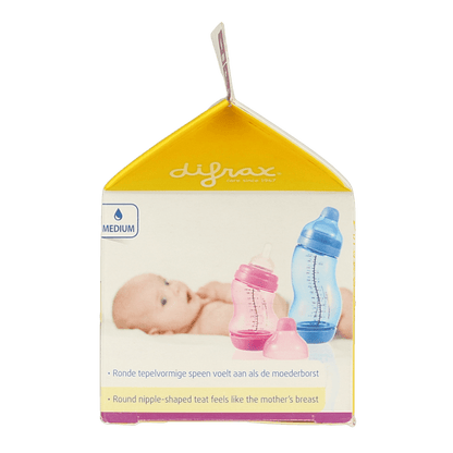 Difrax Flesspeen soft breed medium 2 Stuks - DrogistWereld