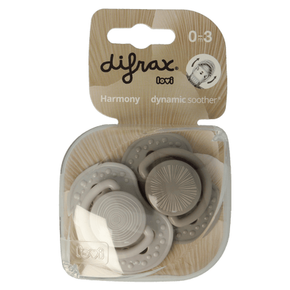 Difrax Fopspeen 0 - 3 maanden harmony grey 2 Stuks - DrogistWereld