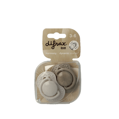 Difrax Fopspeen 3 - 6 maanden harmony light grey/dark grey 2 Stuks - DrogistWereld