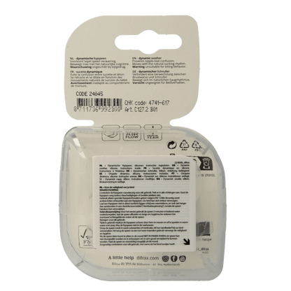 Difrax Fopspeen 6 - 18 maanden harmony light grey/dark grey 2 Stuks - DrogistWereld
