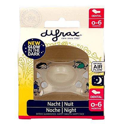 Difrax Fopspeen dental 0 - 6 maanden glow in the dark 1 Stuks - DrogistWereld