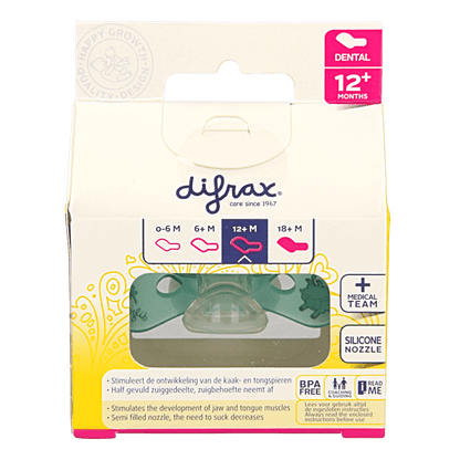 Difrax Fopspeen dental 12+ maanden glow in the dark 1 Stuks - DrogistWereld