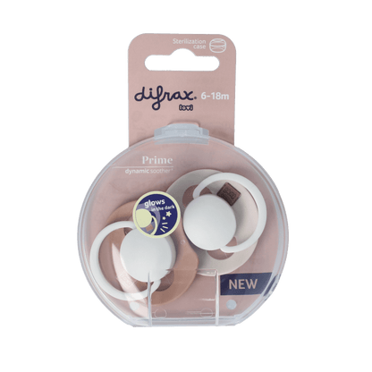 Difrax Fopspeen glow dynamic 6 - 18 mnd ivory/blush 2 Stuks - DrogistWereld