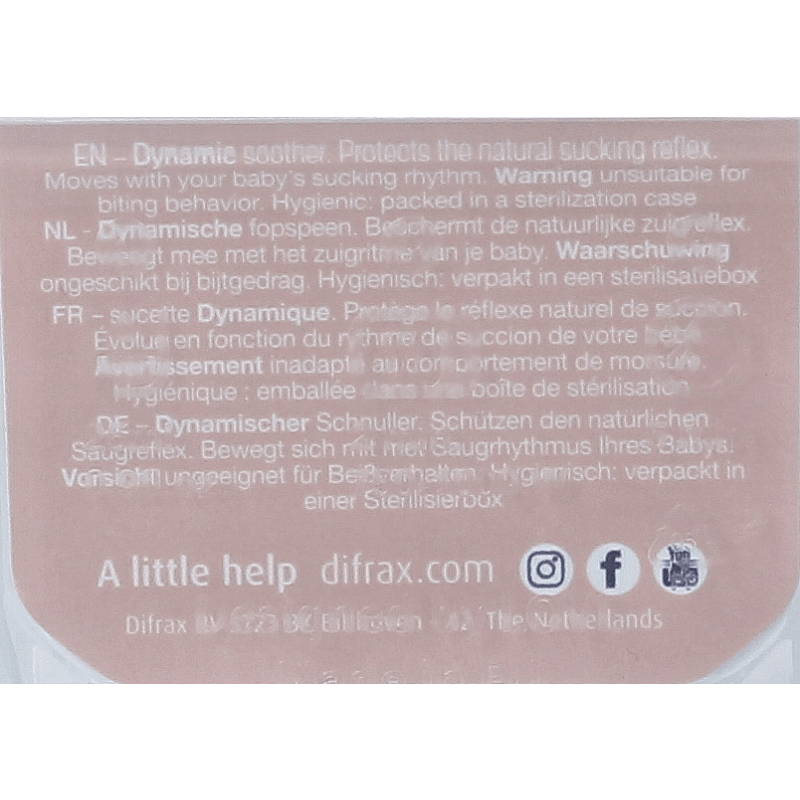 Difrax Fopspeen glow dynamic 6 - 18 mnd ivory/blush 2 Stuks - DrogistWereld