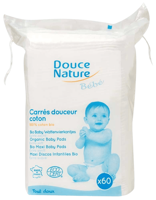 Douce Nature Baby wattenvierkantjes bio 60 Stuks - DrogistWereld