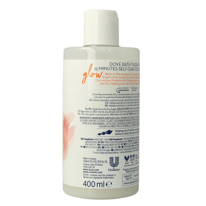 Dove Bad & douchegel glow 400 Milliliter - DrogistWereld