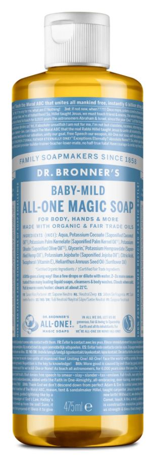 Dr Bronners Baby liquid soap baby mild 475 Milliliter - DrogistWereld