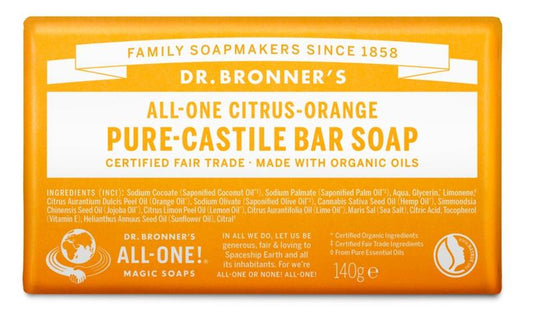 Dr Bronners Barsoap citrus & orange 140 Gram - DrogistWereld