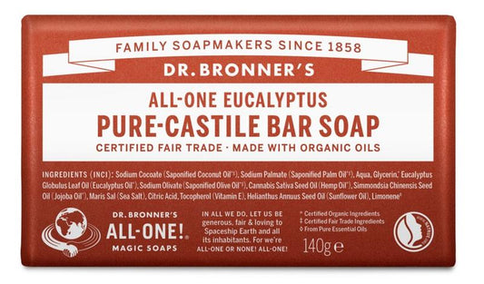 Dr Bronners Barsoap eucalyptus 140 Gram - DrogistWereld