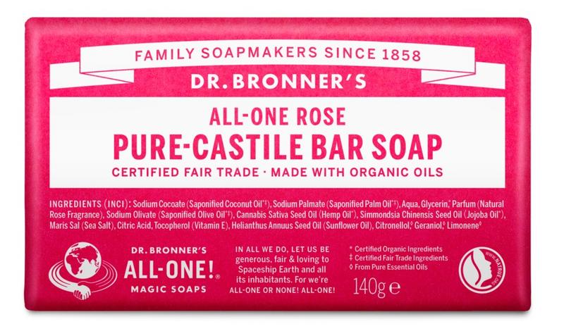 Dr Bronners Barsoap rose 140 Gram - DrogistWereld