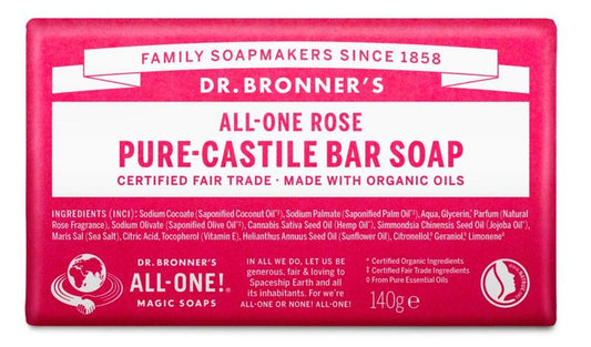 Dr Bronners Barsoap rose 140 Gram - DrogistWereld