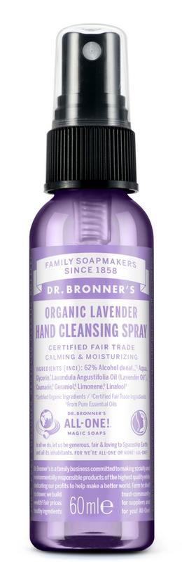 Dr Bronners Hand hygiene spray lavendel 60 Milliliter - DrogistWereld