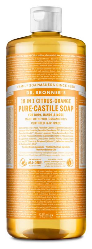 Dr Bronners Liquid soap citrus/orange 945 Milliliter - DrogistWereld