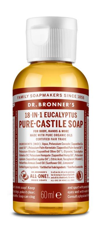 Dr Bronners Liquid soap eucalyptus 60 Milliliter - DrogistWereld