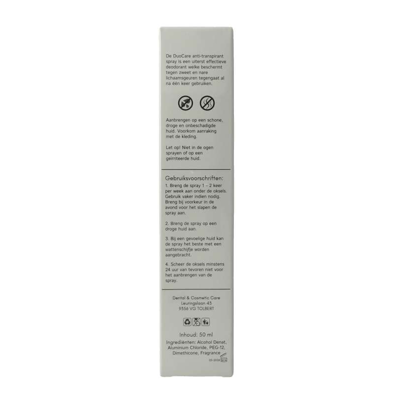 Duocare Anti transpirant spray extra sterk 50 Milliliter - DrogistWereld