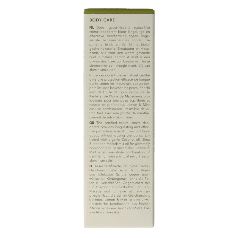 Earth Line Long lasting deodorant lemon & mint 50 Milliliter - DrogistWereld