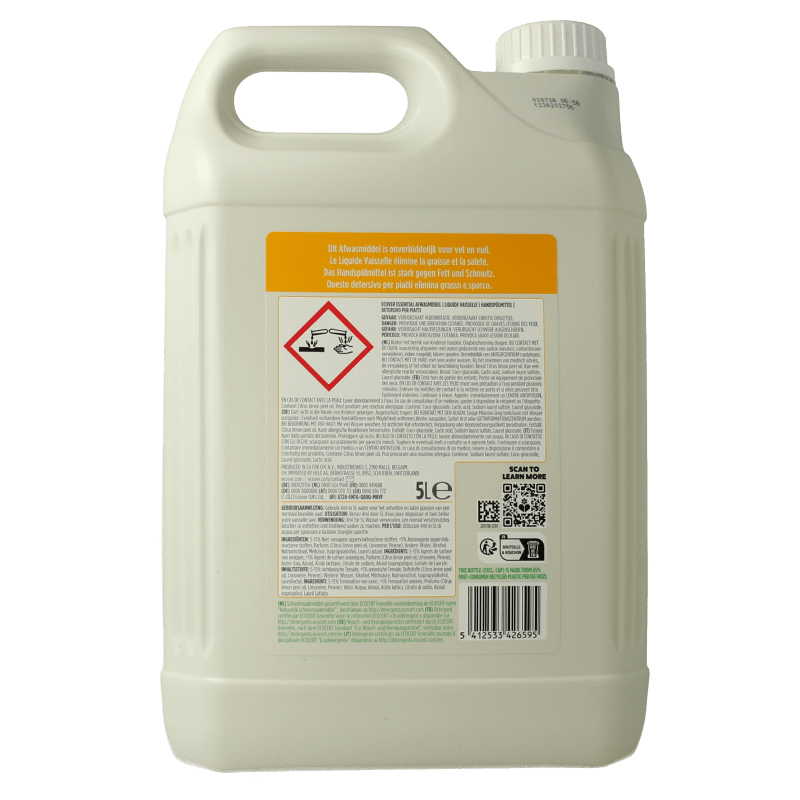 Ecover Essential afwasmiddel citroen 5 Liter - DrogistWereld