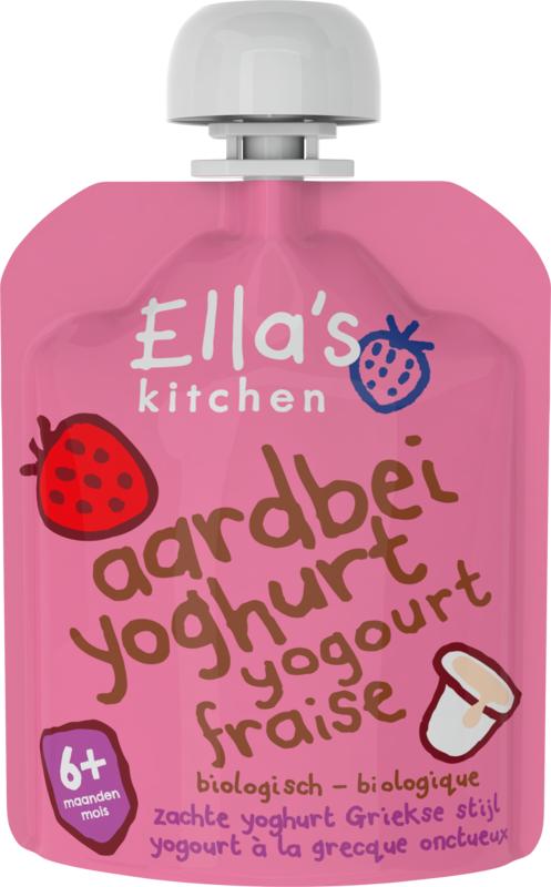 Ella's Kitchen Aardbei yoghurt griekse stijl 6+ maanden bio 90 Gram - DrogistWereld