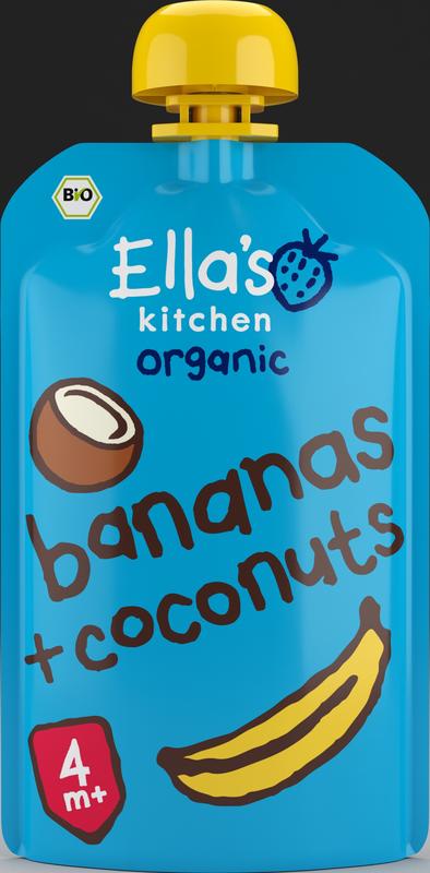 Ella's Kitchen Bananas & coconut knijpzakje 4+ maanden bio 120 Gram - DrogistWereld