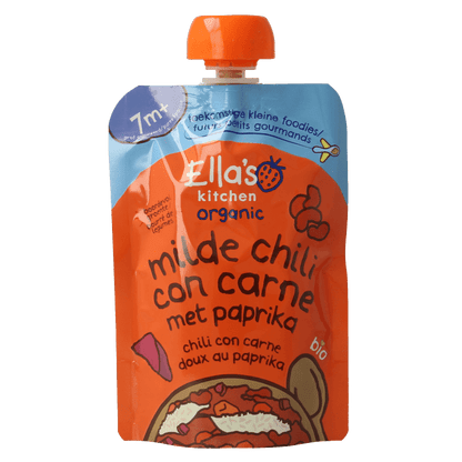 Ella's Kitchen Milde chili con carne met paprika 7+ maanden bio 130 Gram - DrogistWereld