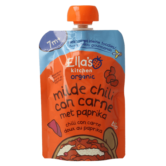 Ella's Kitchen Milde chili con carne met paprika 7+ maanden bio 130 Gram - DrogistWereld
