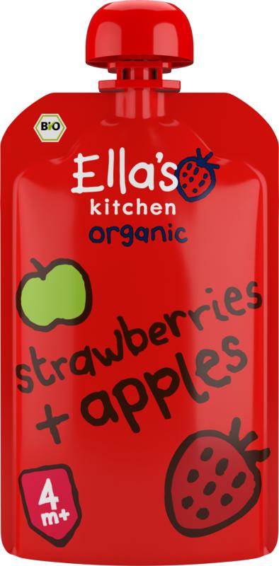 Ella's Kitchen Strawberries and apples 4+ maanden bio 120 Gram - DrogistWereld