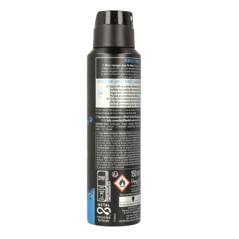 FA Deodorant spray men perfect wave 150 Milliliter - DrogistWereld