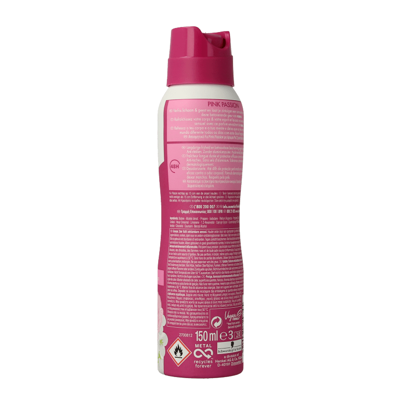 FA Deodorant spray pink passion 150 Milliliter - DrogistWereld