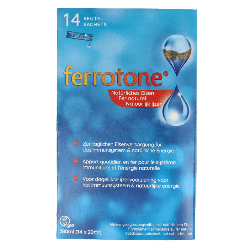 Ferrotone Natuurlijk ijzer 14 x 20ml 14 Stuks - DrogistWereld
