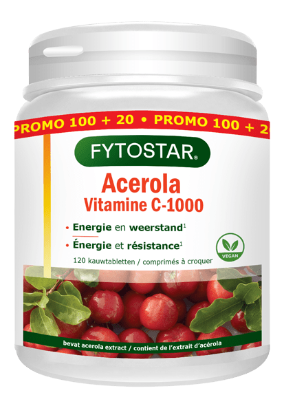 Fytostar Acerola vitamine C 1000 120 Zuigtabletten - DrogistWereld