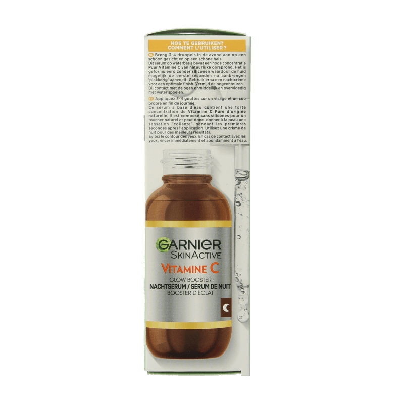 Garnier SkinActive nachtserum vitamine C hyaluronzuur 30 Milliliter - DrogistWereld
