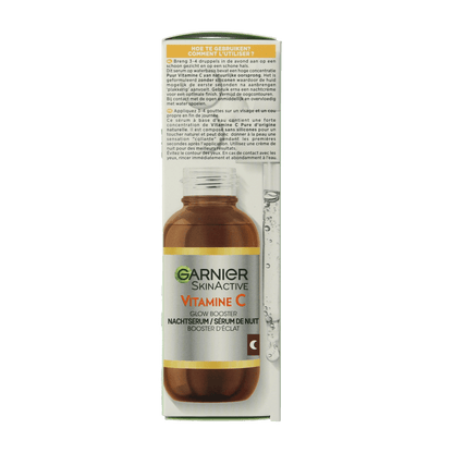 Garnier SkinActive nachtserum vitamine C hyaluronzuur 30 Milliliter - DrogistWereld