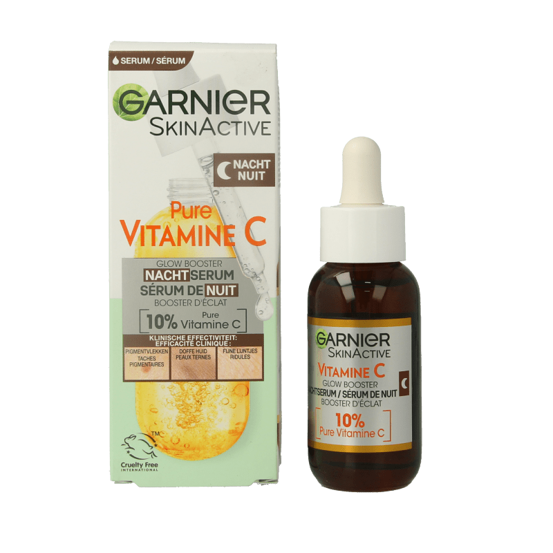 Garnier SkinActive nachtserum vitamine C hyaluronzuur 30 Milliliter - DrogistWereld