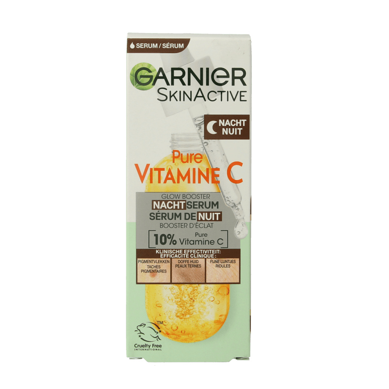 Garnier SkinActive nachtserum vitamine C hyaluronzuur 30 Milliliter - DrogistWereld