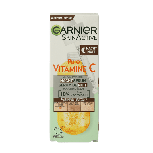 Garnier SkinActive nachtserum vitamine C hyaluronzuur 30 Milliliter - DrogistWereld