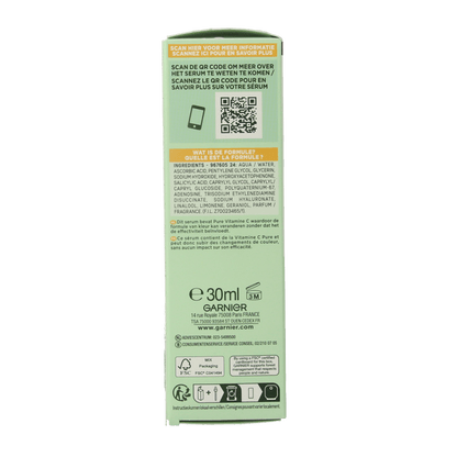 Garnier SkinActive nachtserum vitamine C hyaluronzuur 30 Milliliter - DrogistWereld