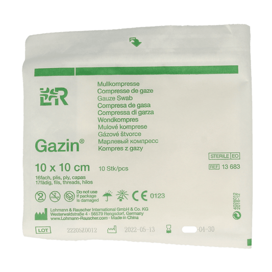 Gazin Gaaskompressen 10 x 10cm steriel 10 Stuks - DrogistWereld