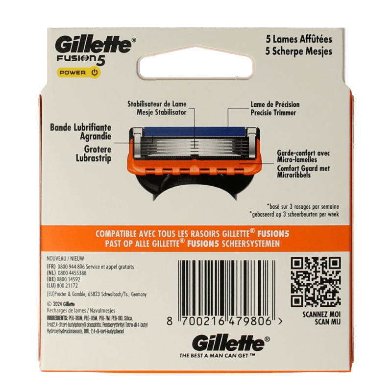 Gillette Fusion power blades 8 Stuks - DrogistWereld