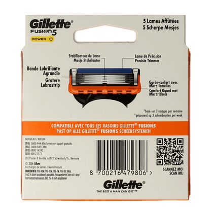 Gillette Fusion power blades 8 Stuks - DrogistWereld