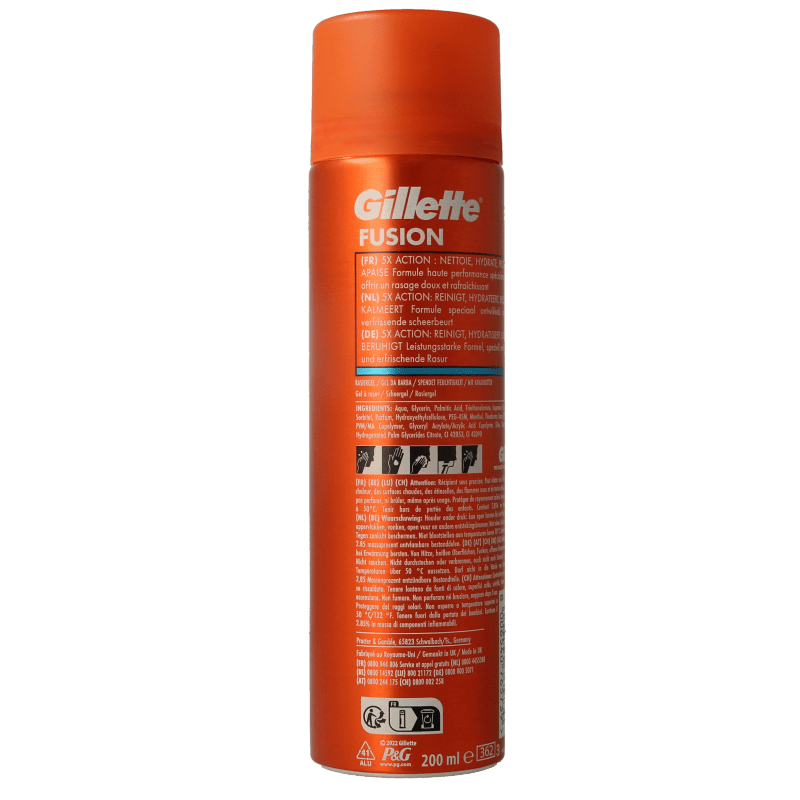 Gillette Fusion shaving gel 200 Milliliter - DrogistWereld