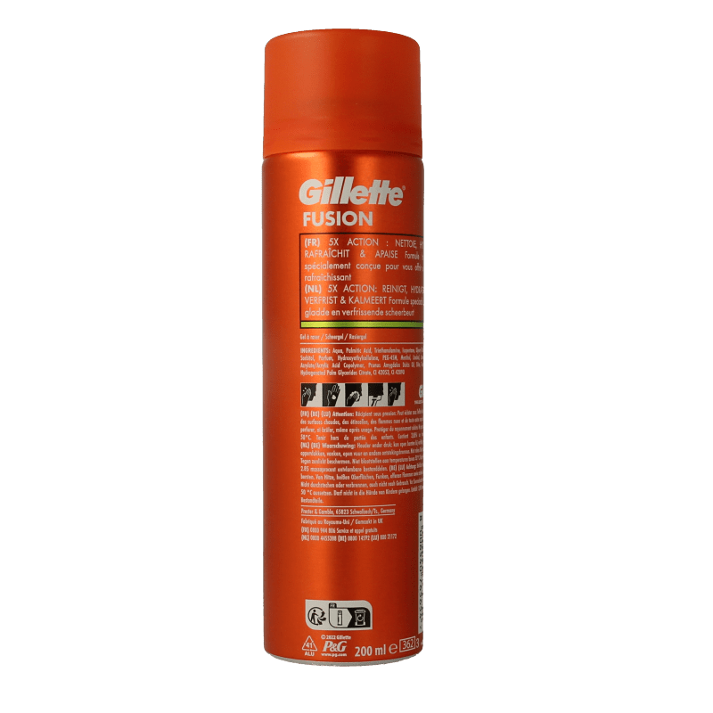 Gillette Fusion shaving gel sensitive 200 Milliliter - DrogistWereld