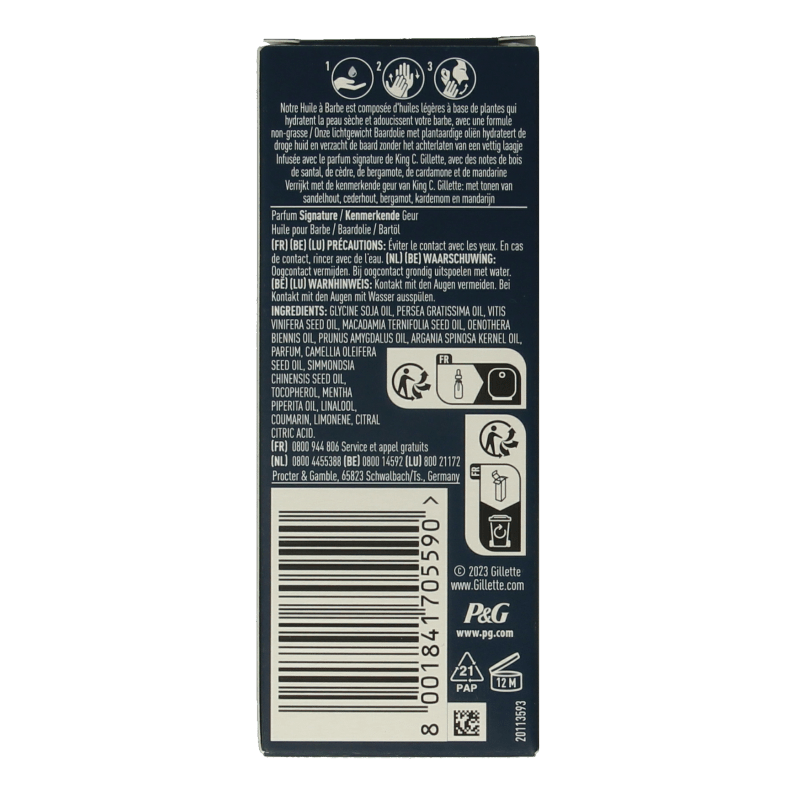 Gillette King c beard oil 30 Milliliter - DrogistWereld