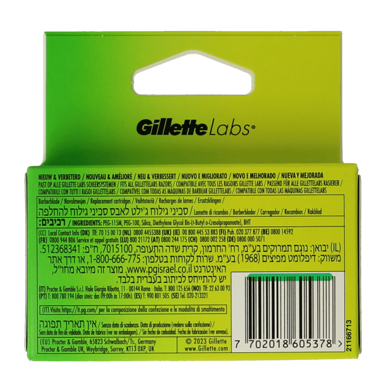 Gillette Labs blades 4 Stuks - DrogistWereld